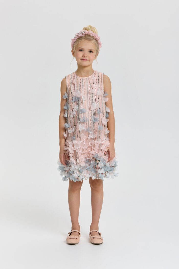 Dress with sequins and flowers - Image 2