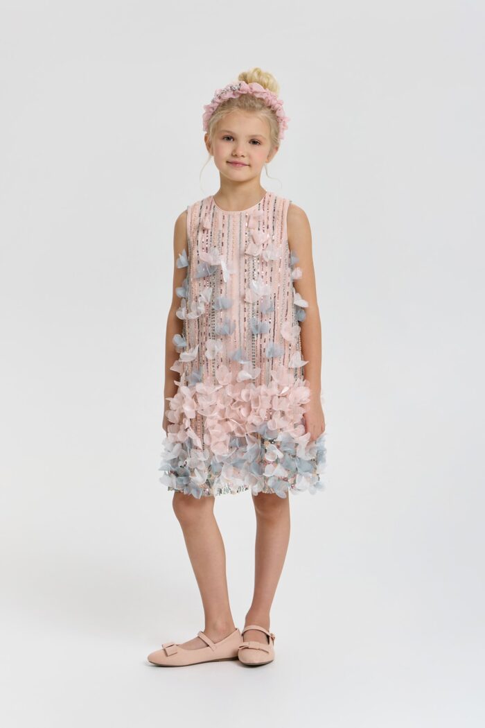 Dress with sequins and flowers