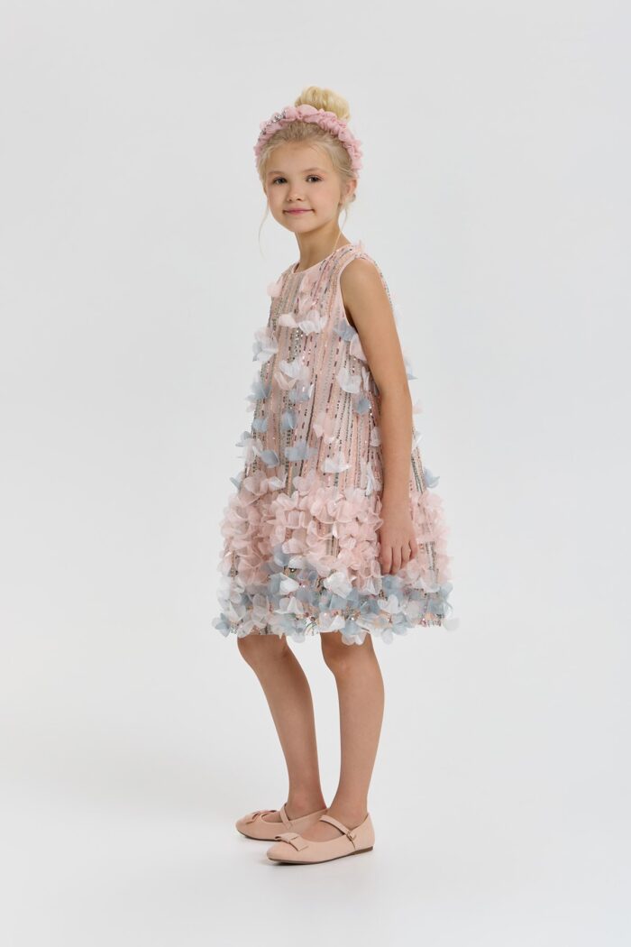 Dress with sequins and flowers - Image 3
