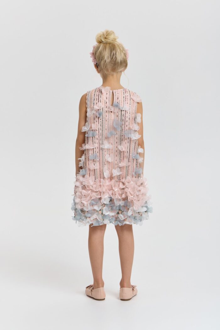 Dress with sequins and flowers - Image 4