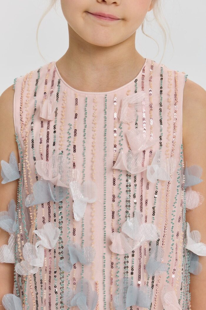 Dress with sequins and flowers - Image 5