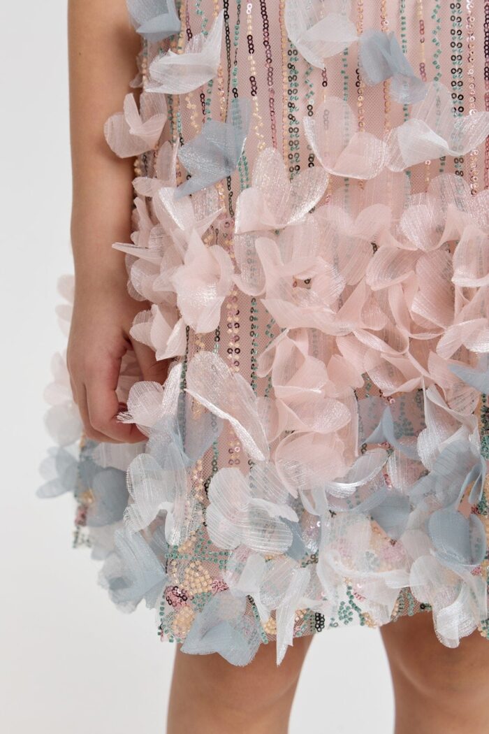 Dress with sequins and flowers - Image 7