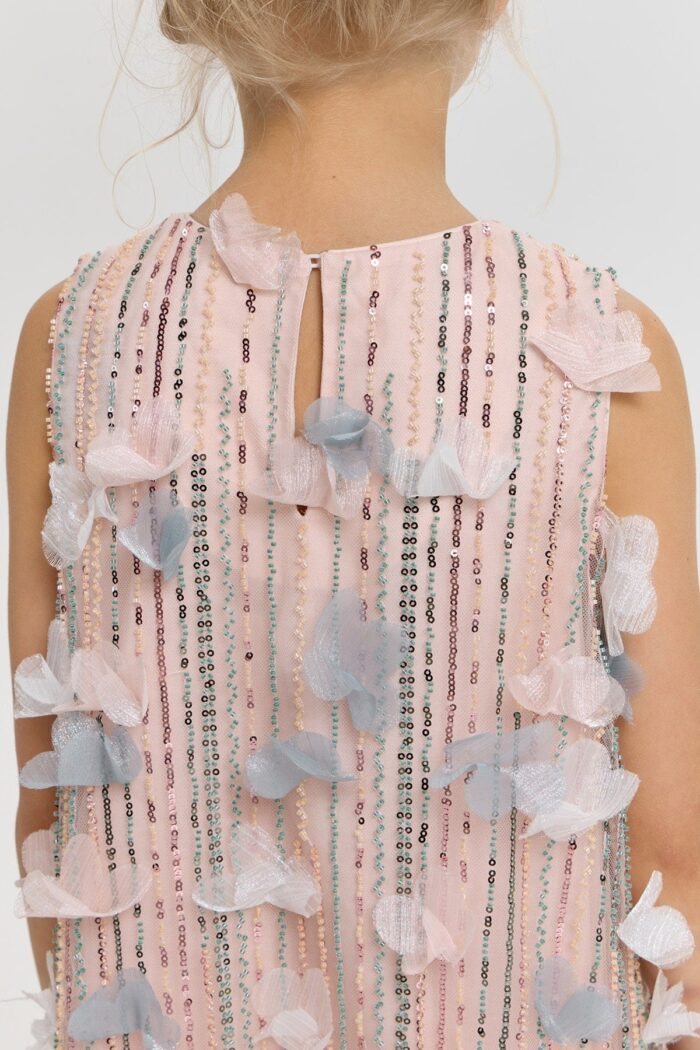 Dress with sequins and flowers - Image 6