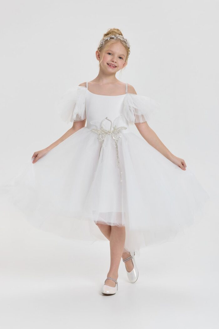 Dress with butterfly decor